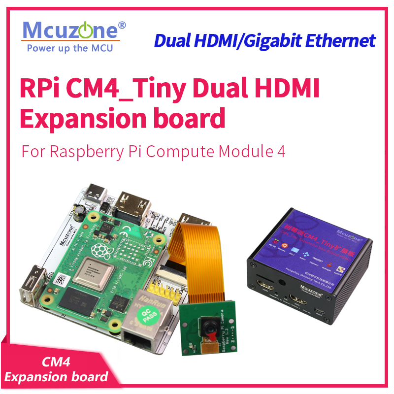 Raspberry Pi Compute Module 4 Dual Camera Board - RPi CM4_Papan Ekspansi Kecil, HDMI Ganda,